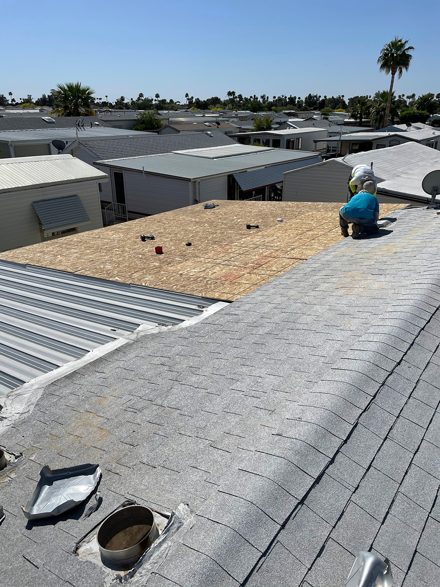 New Roof Deck Installation for a Mobile Home in in Mesa, Arizona by MSW Contracting, LLC